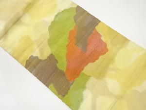 手織り紬抽象模様織出し名古屋帯